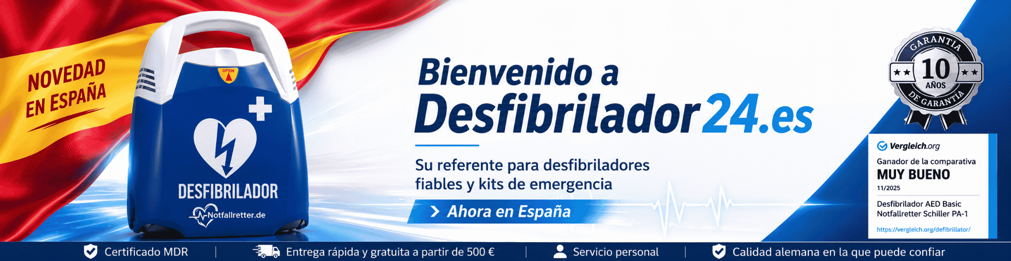 Bienvenido a Desfibrilador24.es, tienda de desfibriladores DEA y kits de emergencia en España.